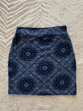 Y2K Style Charlotte Russe Blue Paisley Skirt | Mini Summer Skirt